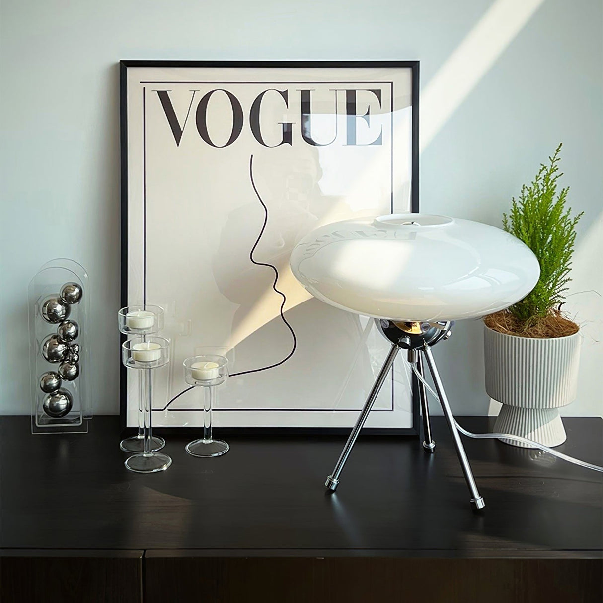 Modern Glass Table Lamp UFO Dome Design - Product example