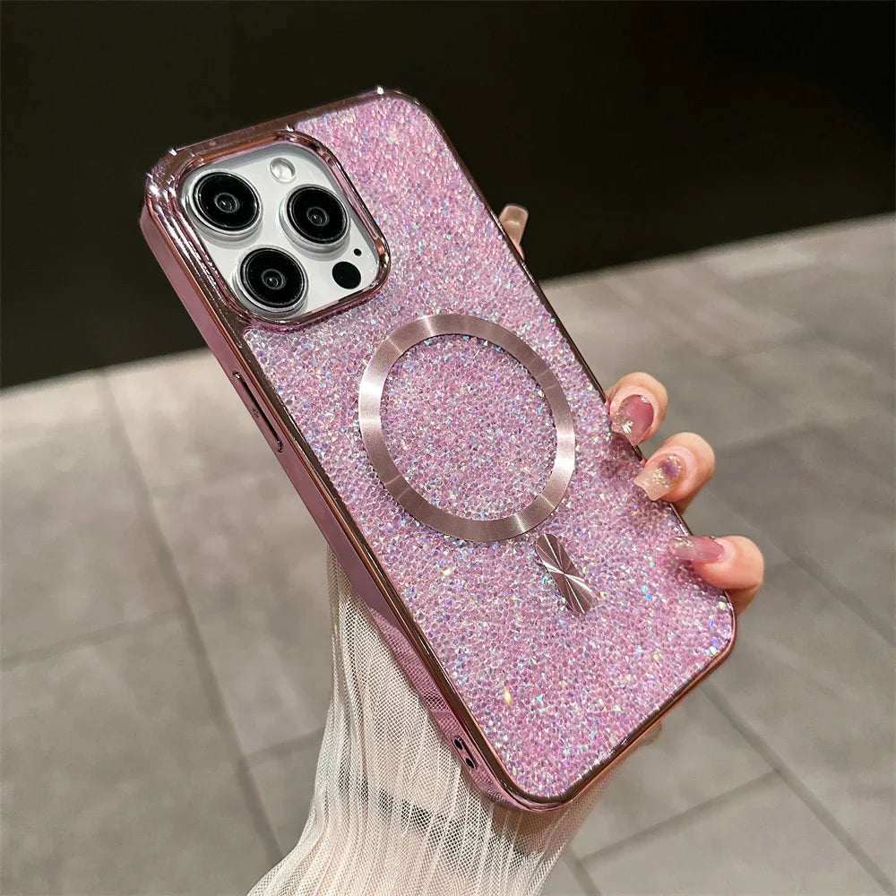 Glitter iPhone Case Magnetic Sparkle Phone Cover - Product detail 6