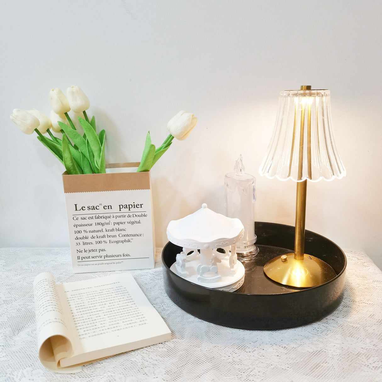 Modern Table Lamp Crystal Glass Shade With Gold Base - Product detail 13