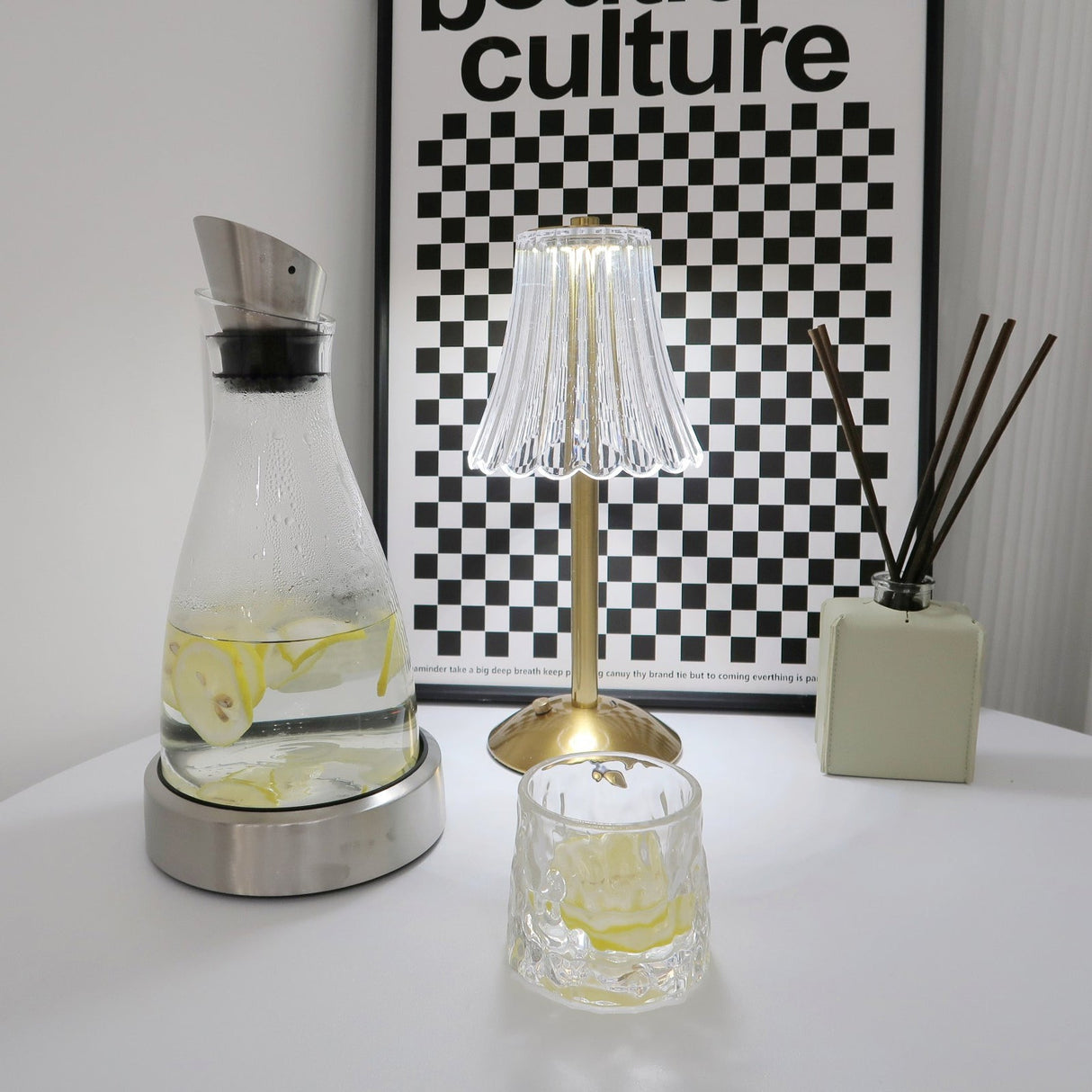 Modern Table Lamp Crystal Glass Shade With Gold Base - Product detail 25