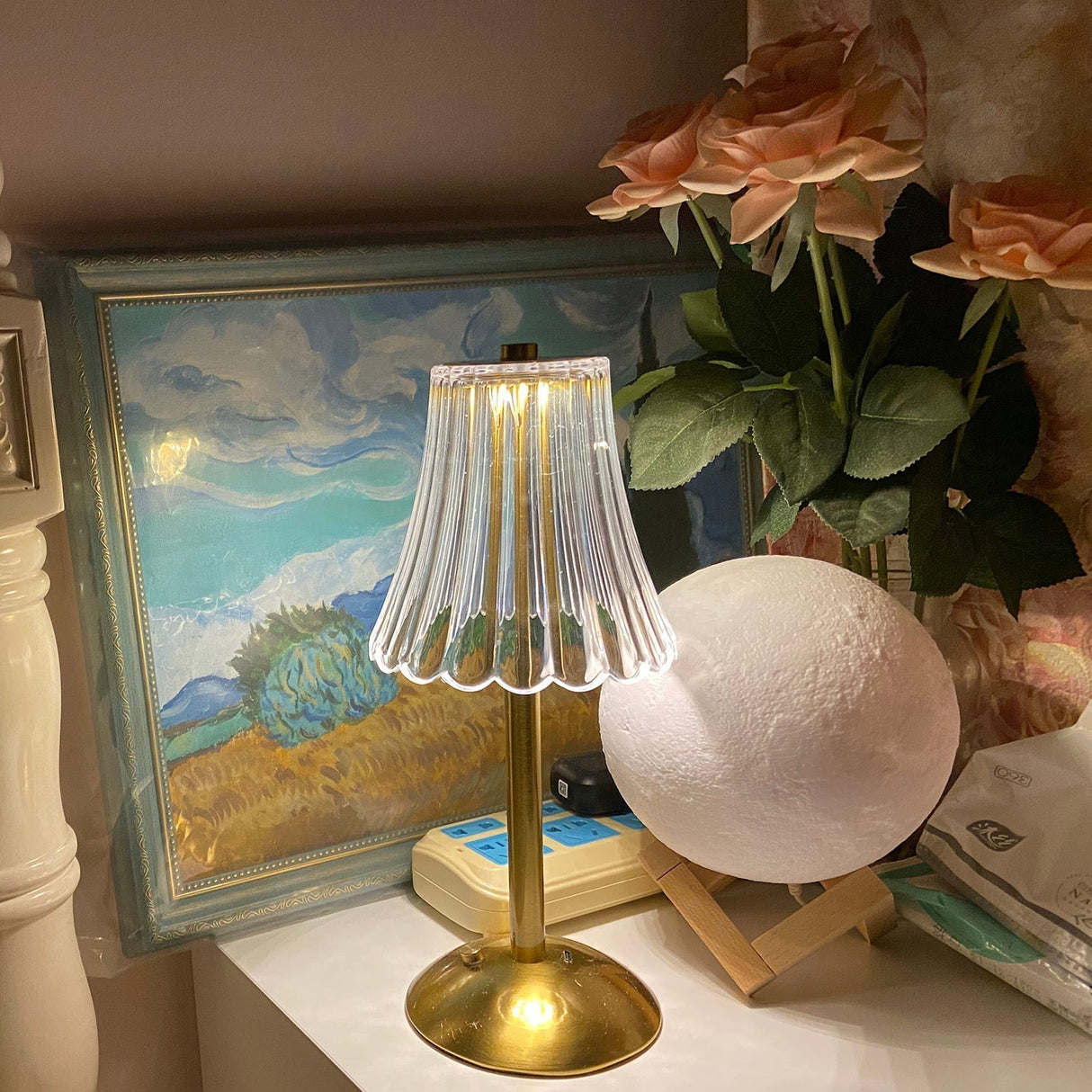 Modern Table Lamp Crystal Glass Shade With Gold Base - Product detail 28