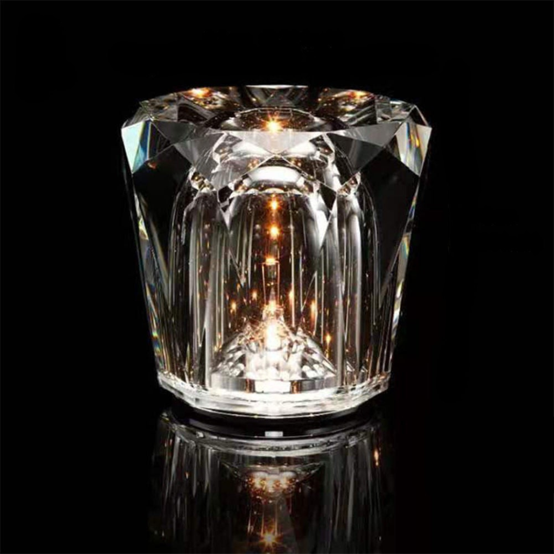 Crystal LED Table Lamp Wireless Rechargeable Warm Light - Detailed view