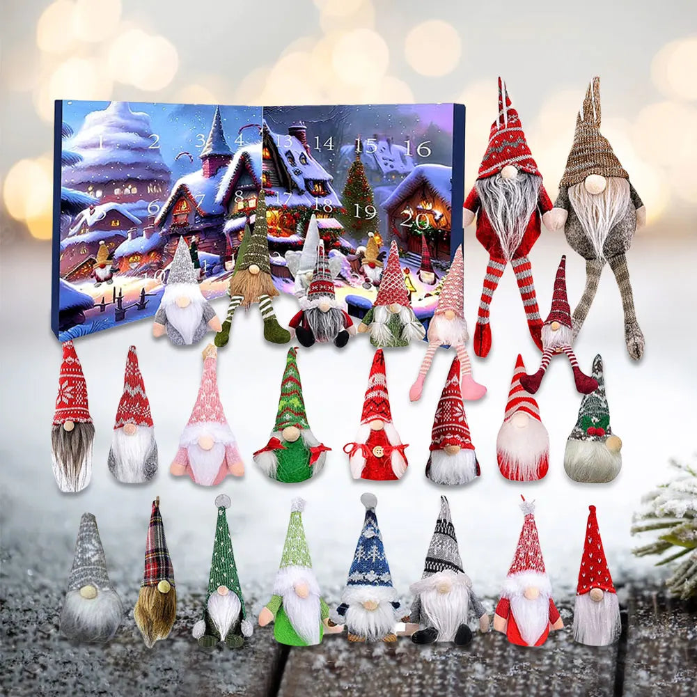 Christmas Advent Calendar 24 Plush Gnome Figurines - Product detail 5