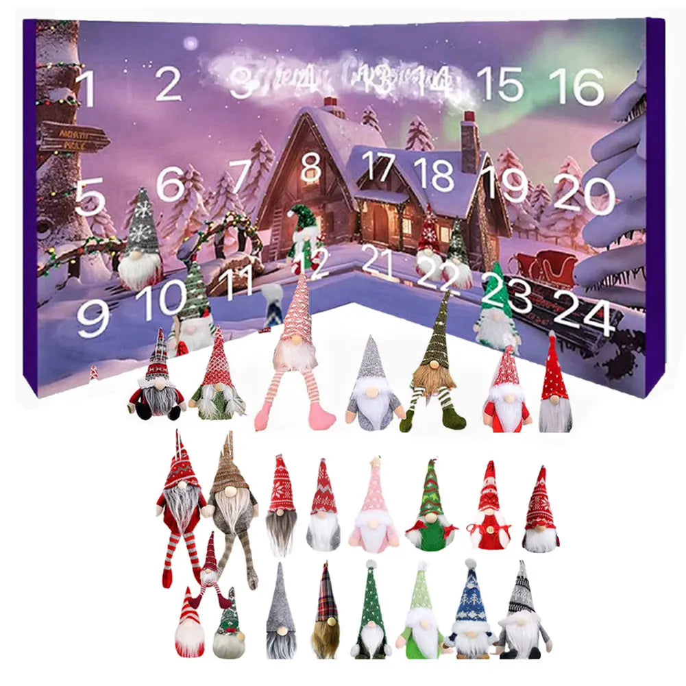 Christmas Advent Calendar 24 Plush Gnome Figurines - Product detail 7