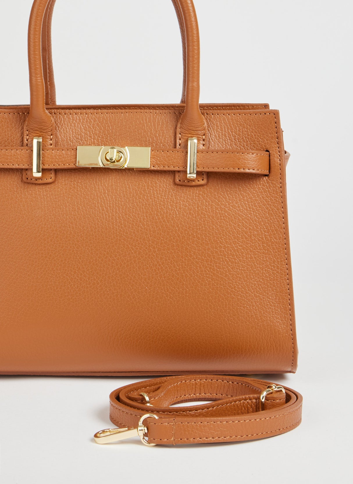 Leather Tote Bag Genuine Togo Leather Gold Hardware - Product detail 5