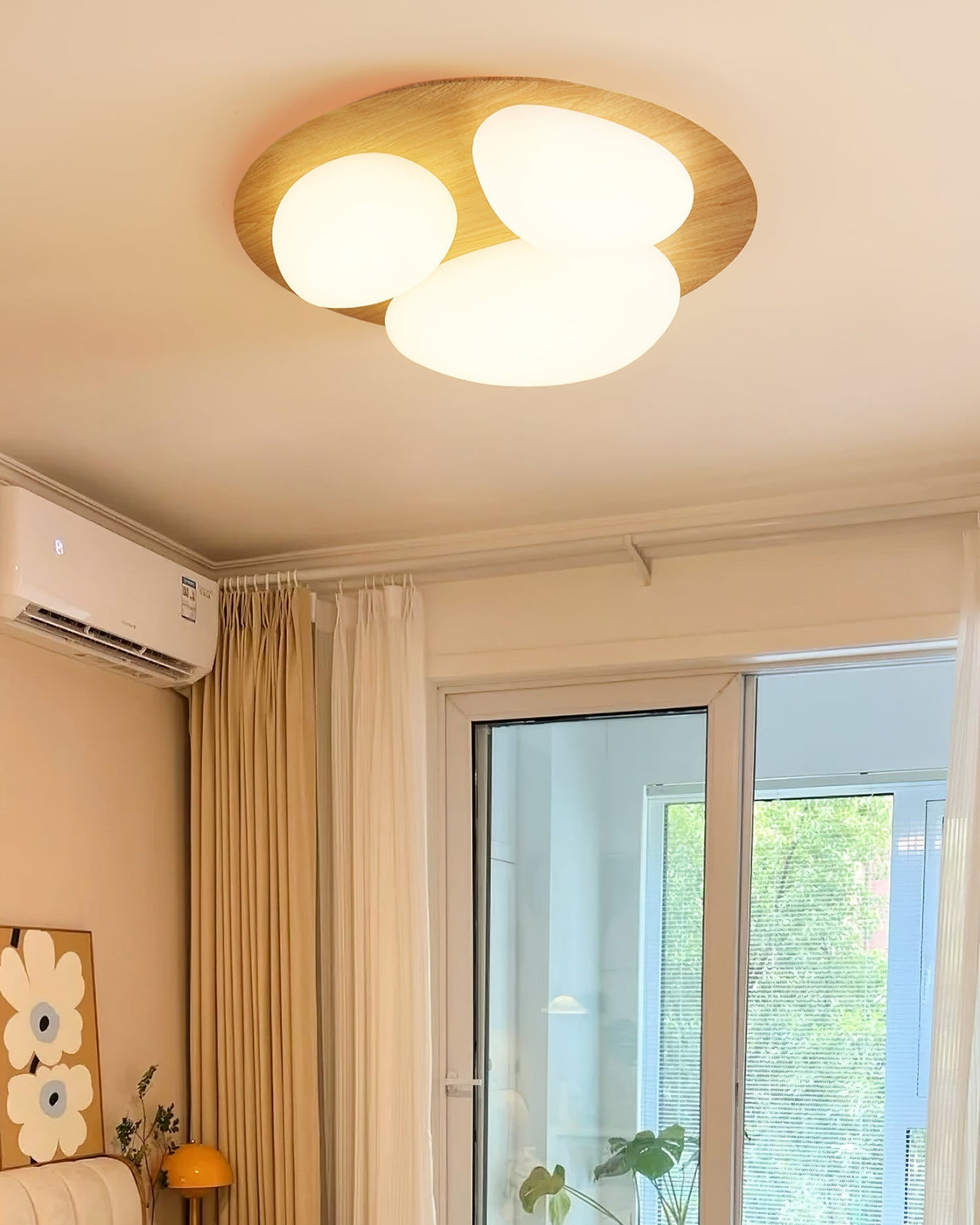 Modern LED Ceiling Light Natural Wood Frame Design - Product detail 11