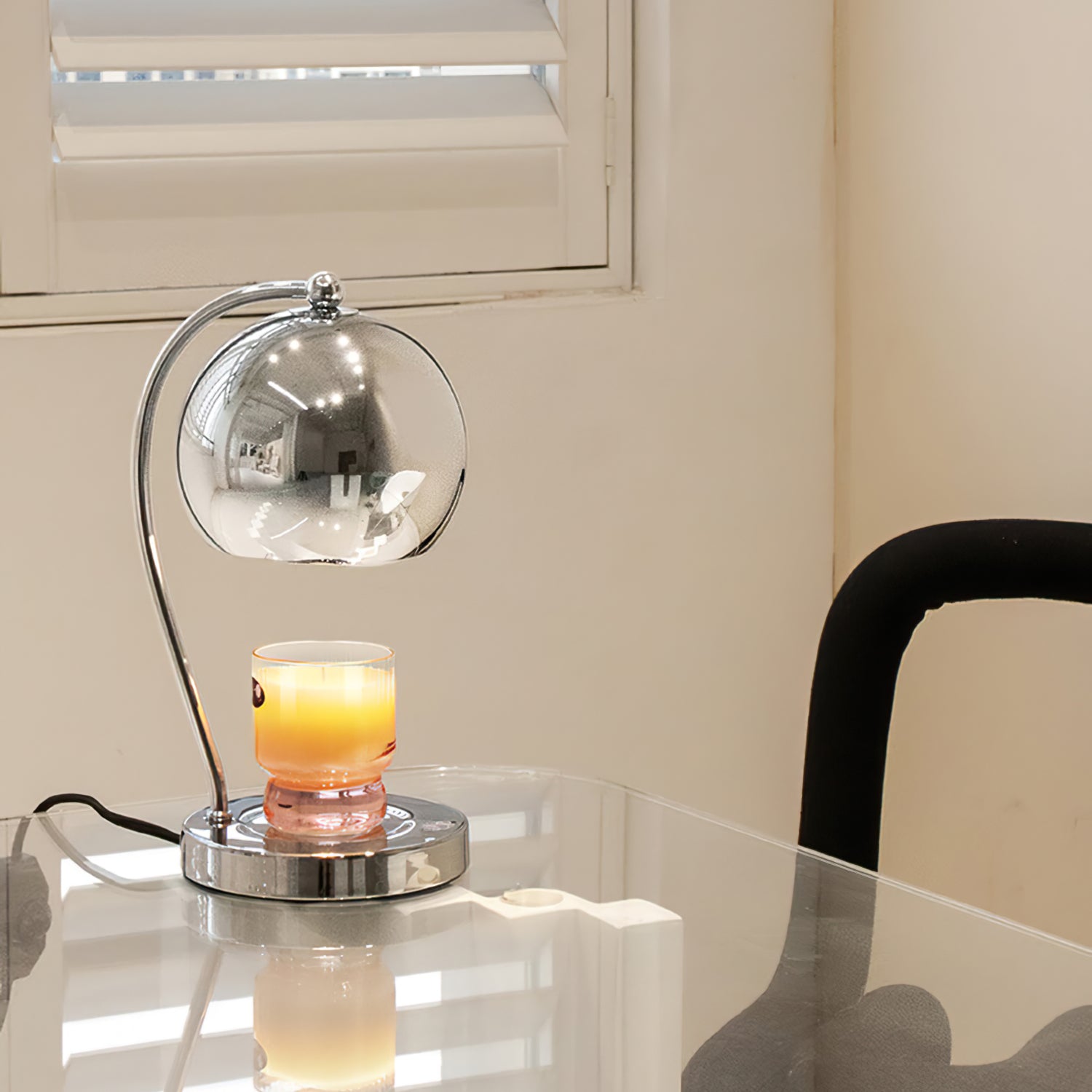Modern Table Lamp  Glass Dome with Candle Platform - Product detail 10