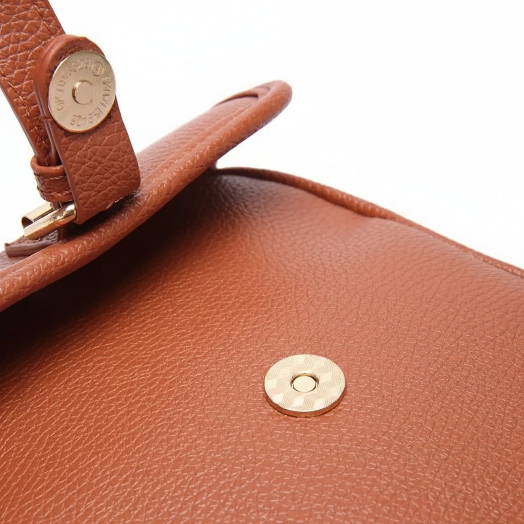 Leather Crossbody Bag Anti-Theft Compact Square Design - Product detail 5