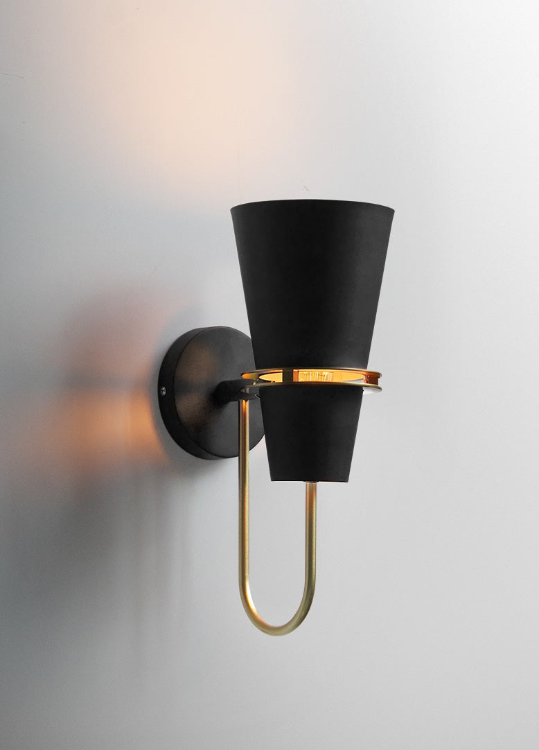 Modern Wall Sconce Blue Metal Gold Trim Design - Product detail 14