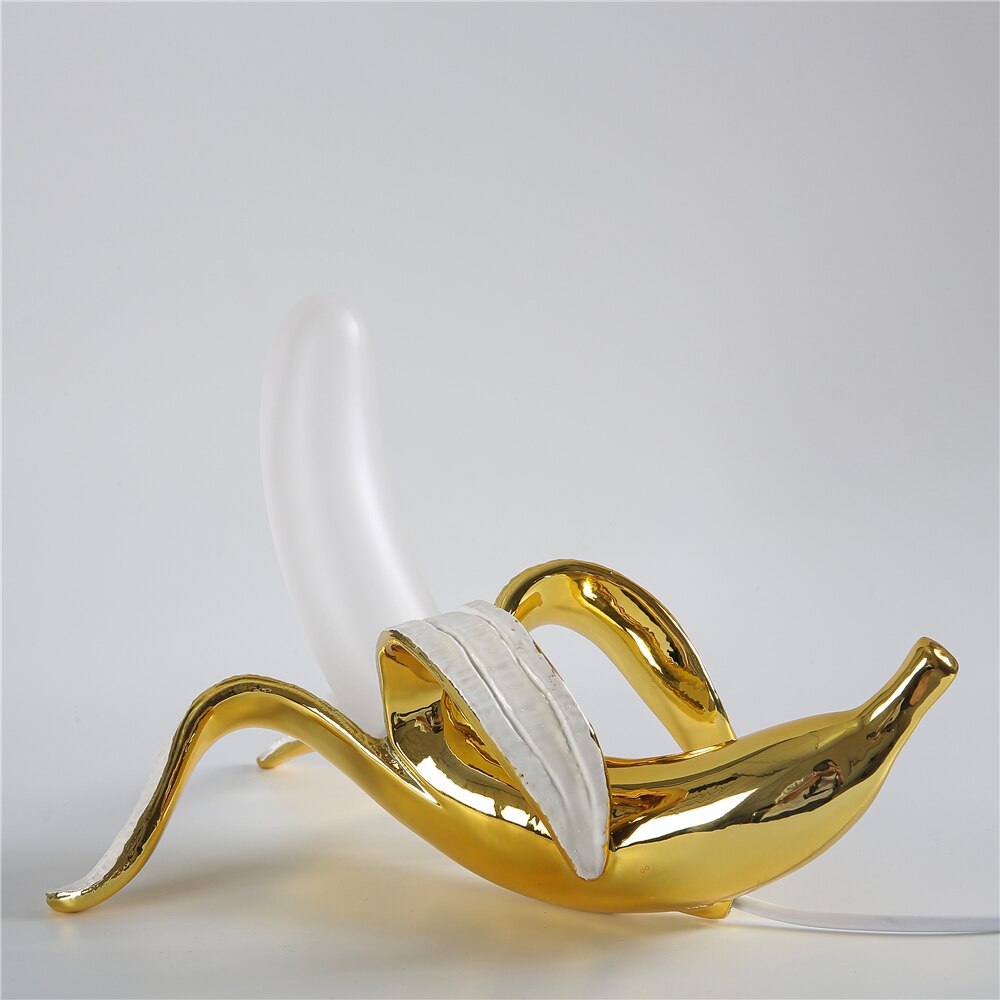 Art Deco Table Lamp Banana-Shaped Gold Metal Design - Product detail 14