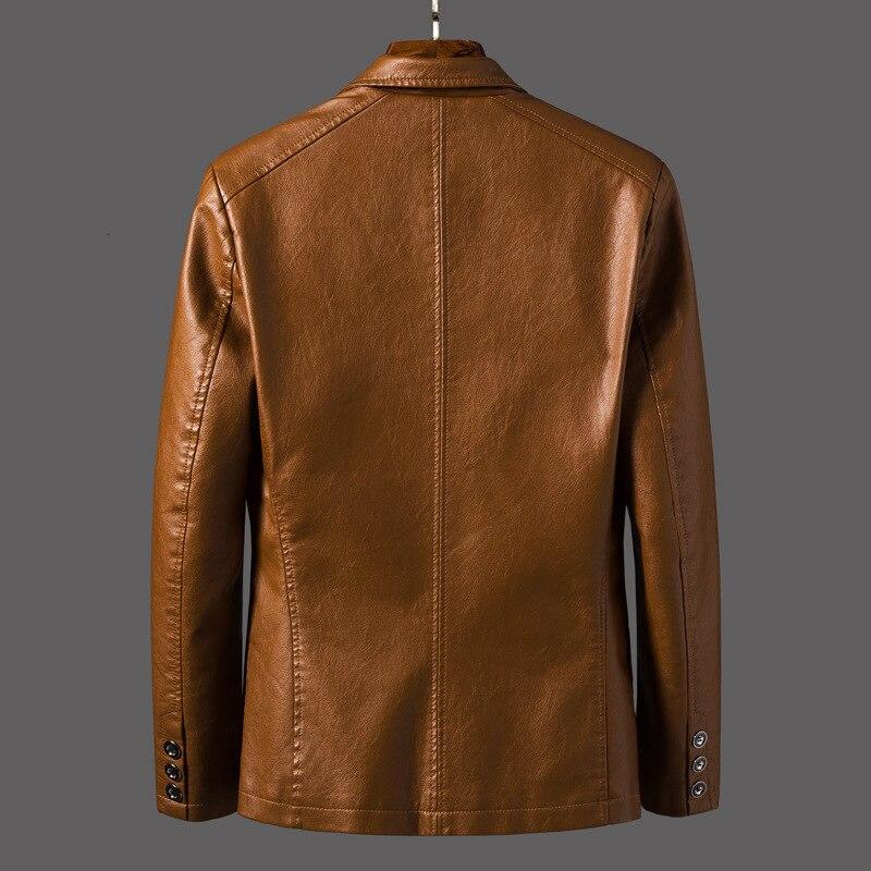 Premium Leather Blazer  Modern Cut Black Lambskin - Product detail 5