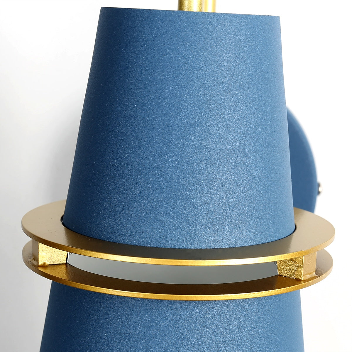 Modern Wall Sconce Blue Metal Gold Trim Design - Product detail 10