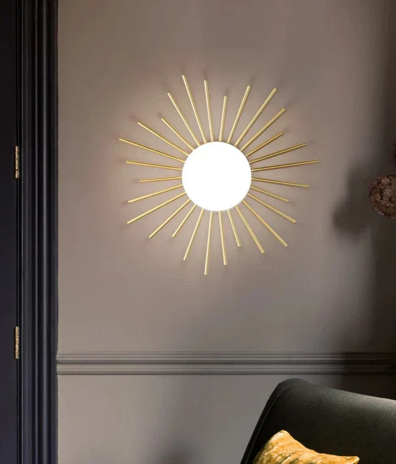 Sunburst Ceiling Light Gold Metal Globe Fixture - Product detail 7