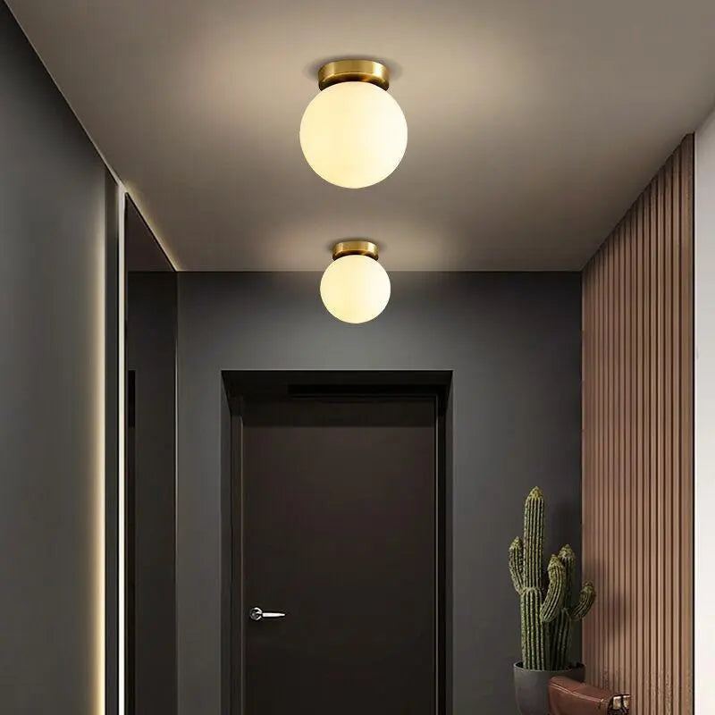 Modern Globe Ceiling Light  White Glass LED Fixture - Product detail 13