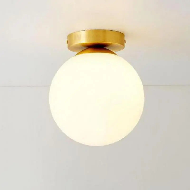 Modern Globe Ceiling Light  White Glass LED Fixture - Product detail 7