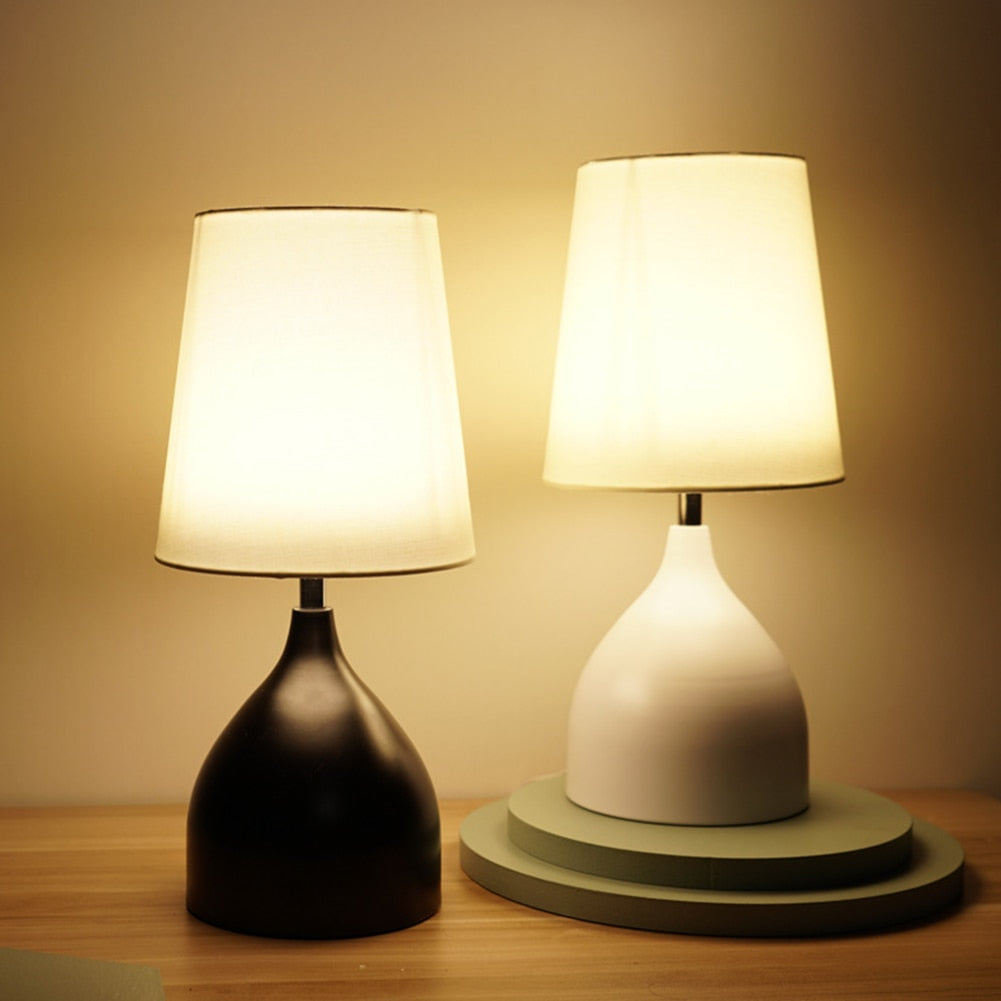 Nordic LED Table Lamp Solid Wood Base Design - Detailed view