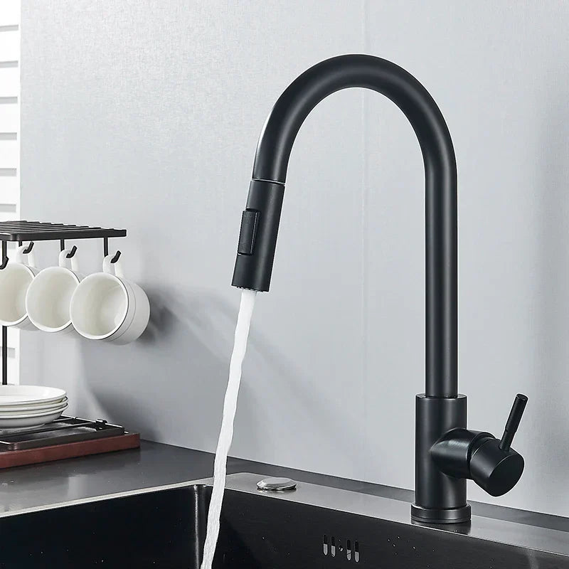 Modern Kitchen Faucet Brushed Gold Pull Down Sprayer - Product detail 6