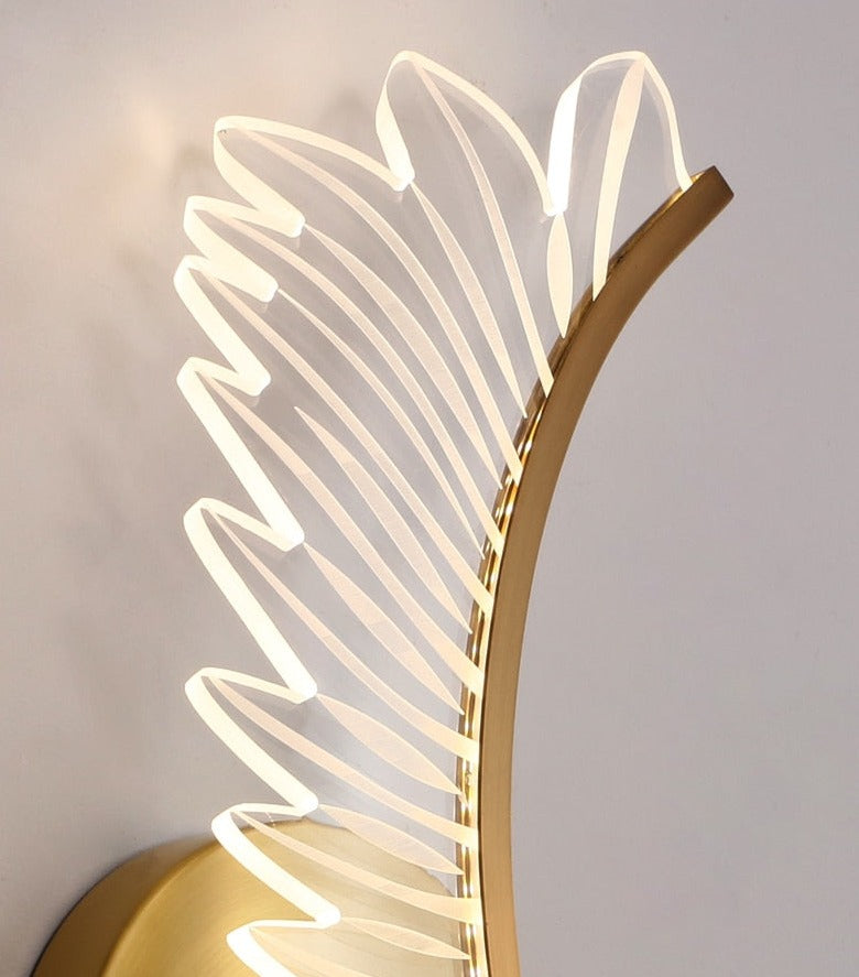 Modern Wing Wall Light Gold LED Feather Design - Product detail 11