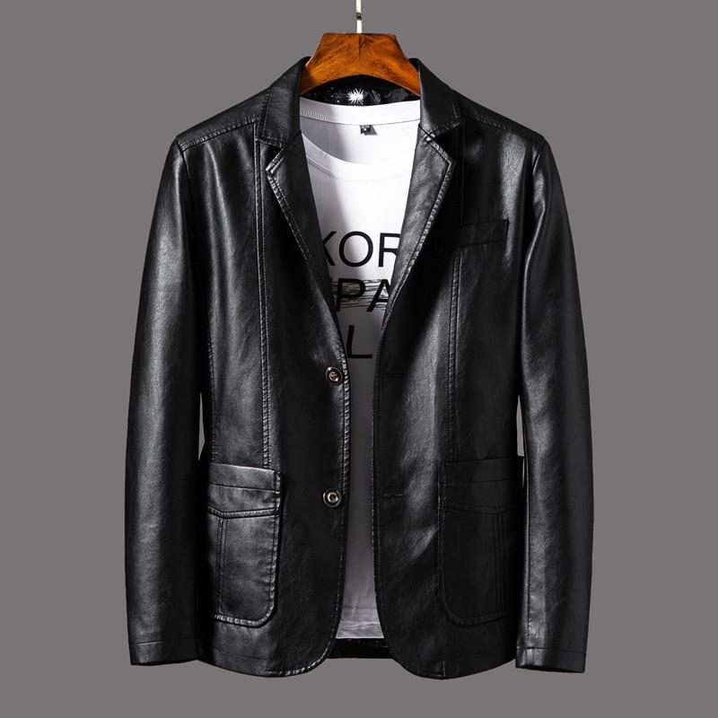 Premium Leather Blazer  Modern Cut Black Lambskin - Product detail 8