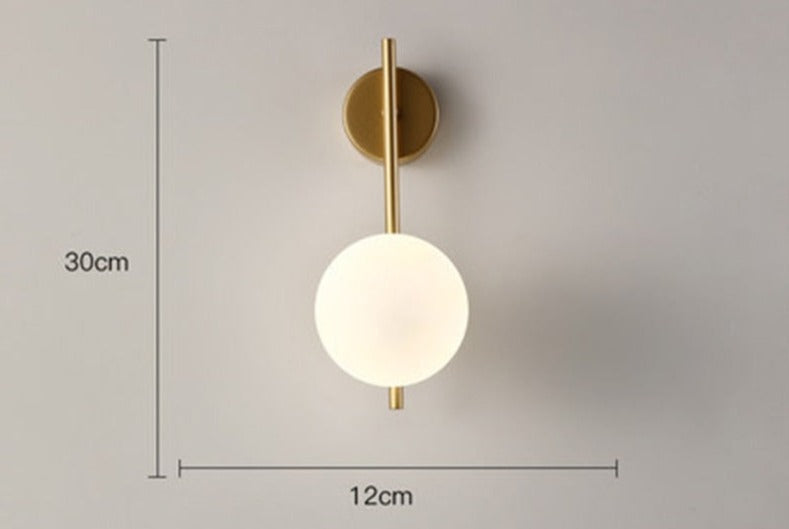 Modern Wall Sconce Gold Globe Glass Shade - Product detail 8
