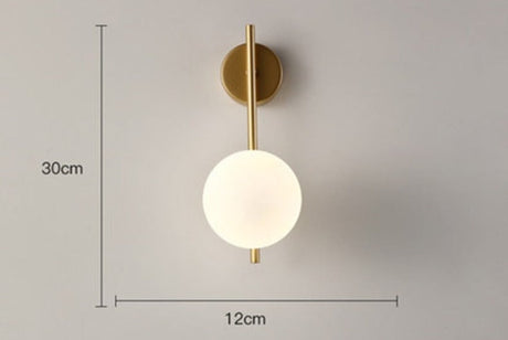 Modern Wall Sconce  Gold Globe Glass Shade - Product detail 8