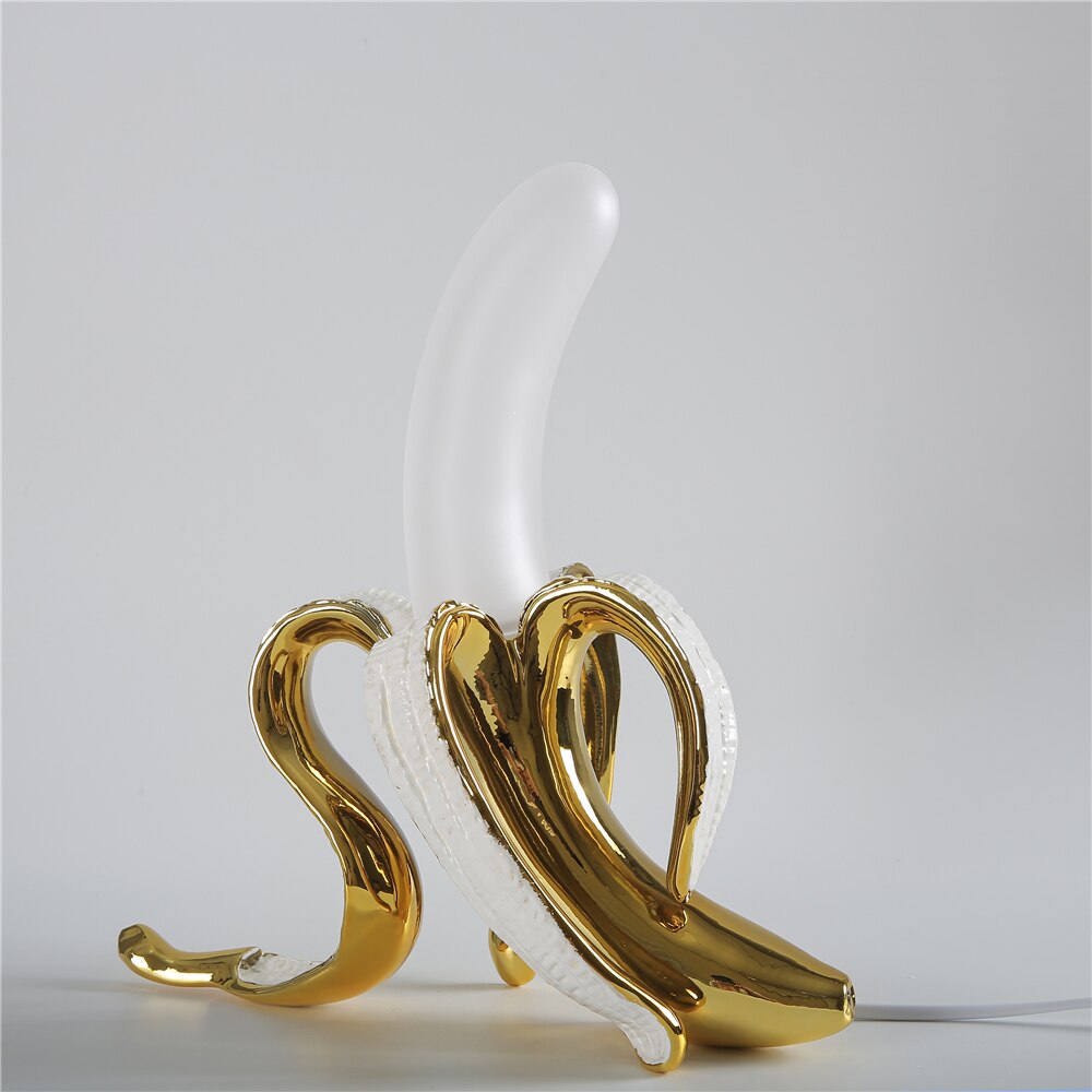 Art Deco Table Lamp Banana-Shaped Gold Metal Design - Product detail 13