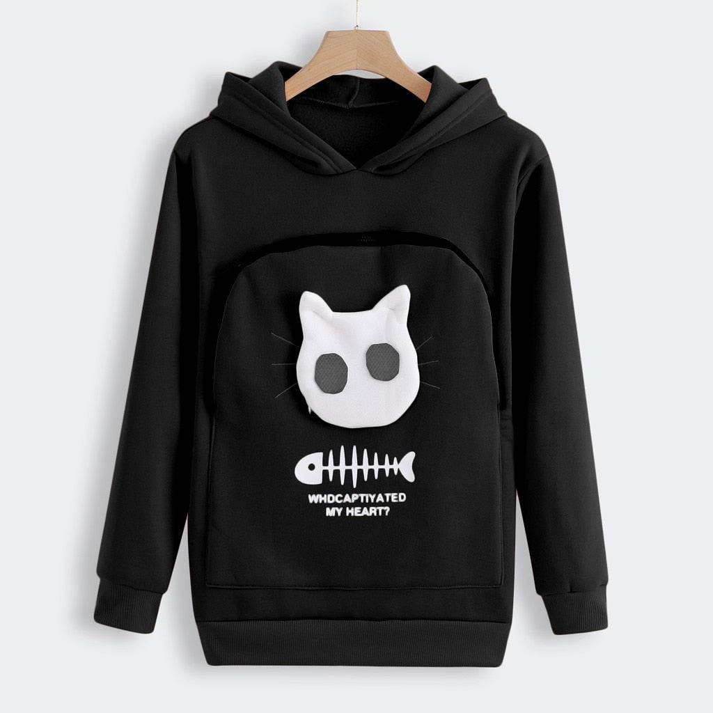 Pet Lover Hoodie  Cat Design Cotton Pouch Sweater - Product detail 7