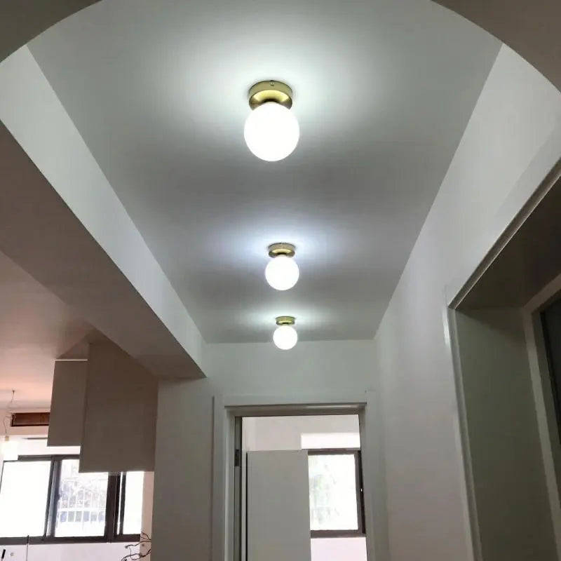 Modern Globe Ceiling Light  White Glass LED Fixture - Product detail 10