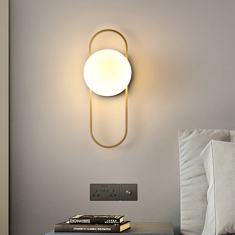 Modern Wall Sconce Gold Globe Glass Shade - Product example