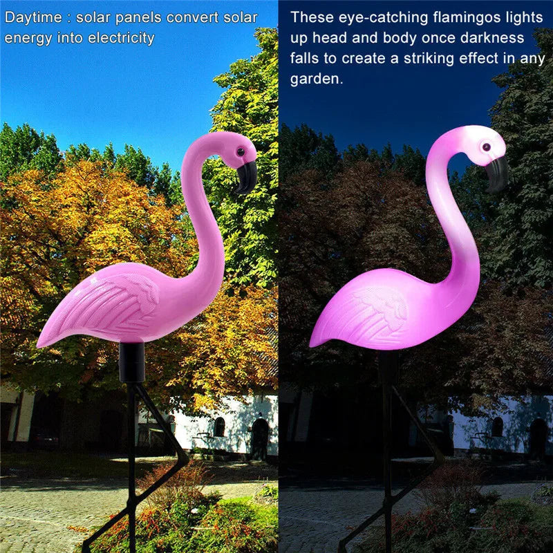 Solar Garden Lights Pink Flamingo Outdoor Stakes - Product detail 4