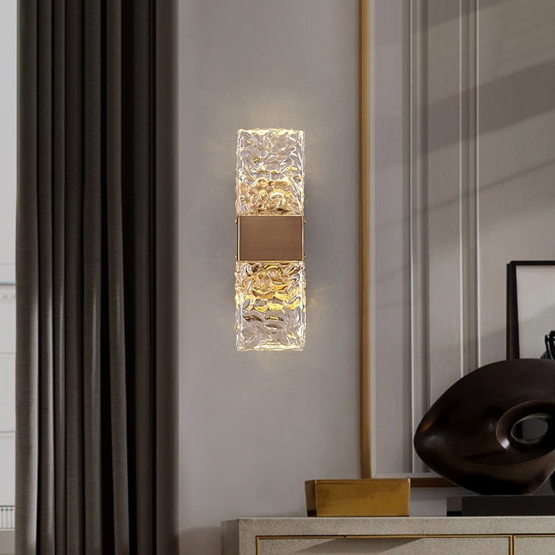 Modern Crystal Wall Sconce Gold Brushed Finish - Product detail 5
