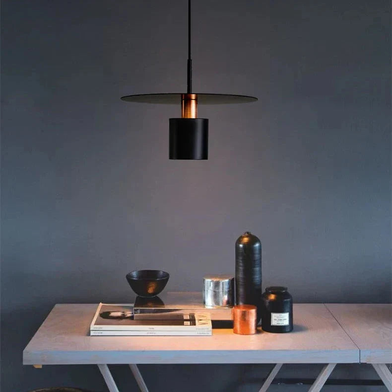 Modern Pendant Light Black White Disc Shade Design - Product detail 8