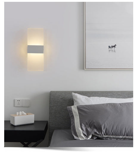 Modern Wall Sconce  Minimalist Acrylic Panel with Gold Accent - Product example