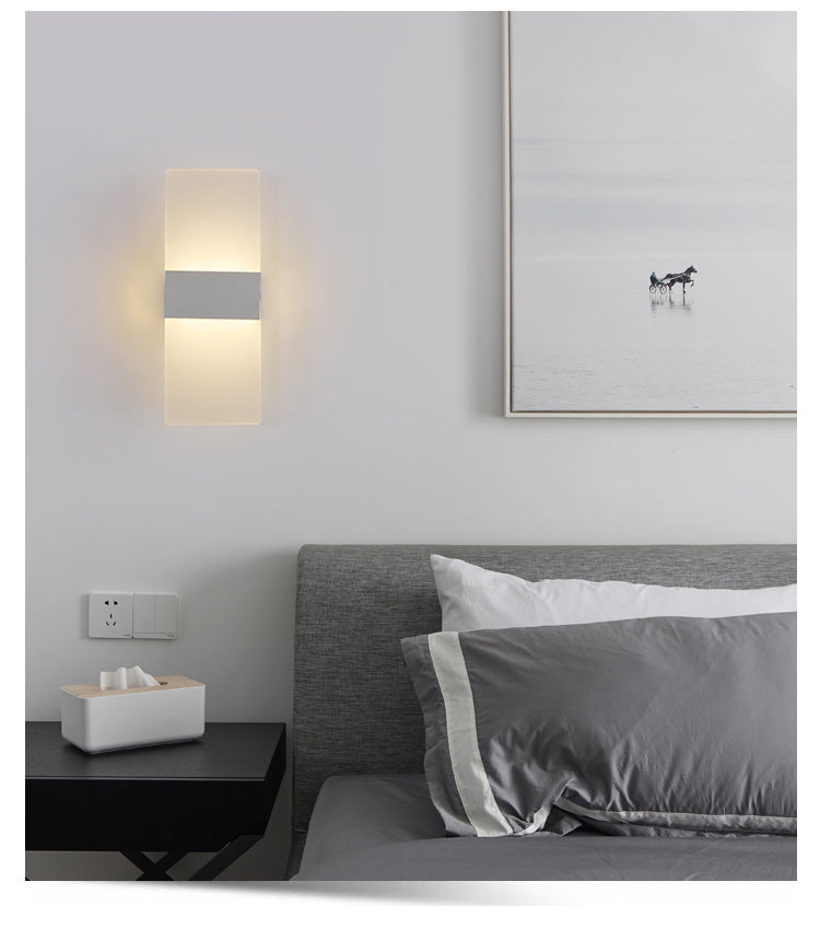 Modern Wall Sconce Minimalist Acrylic Panel with Gold Accent - Product example