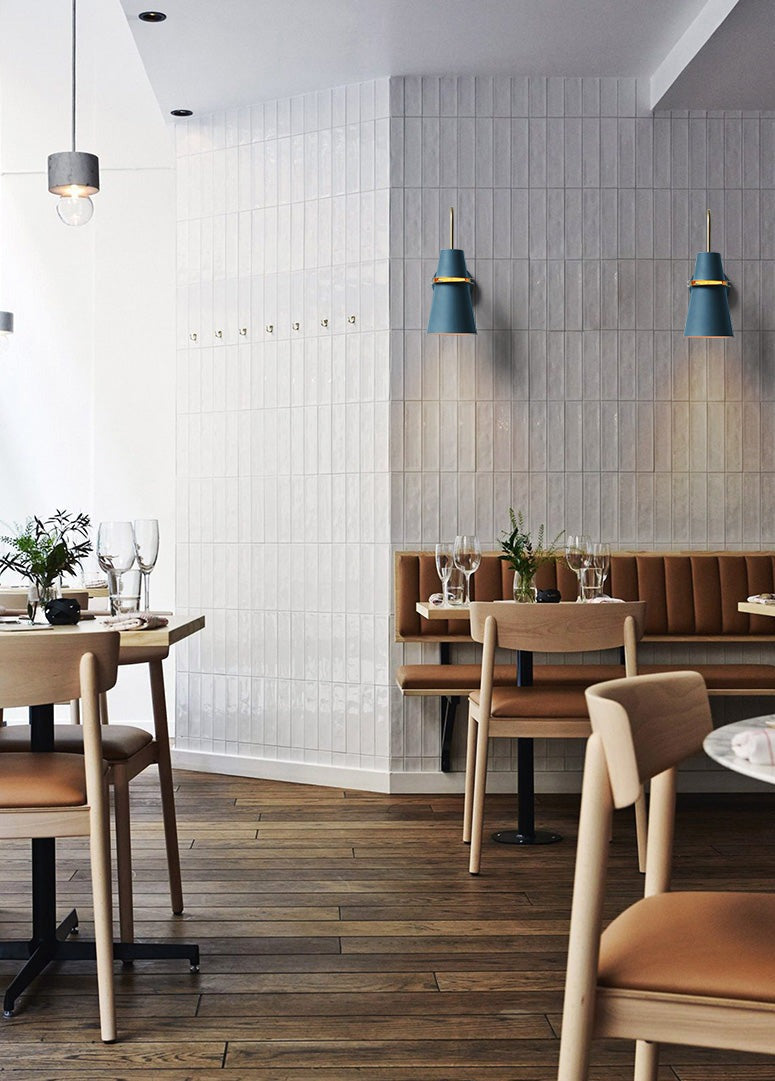 Modern Wall Sconce Blue Metal Gold Trim Design - Product detail 15