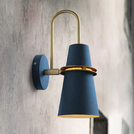 Modern Wall Sconce  Blue Metal Gold Trim Design - Product example