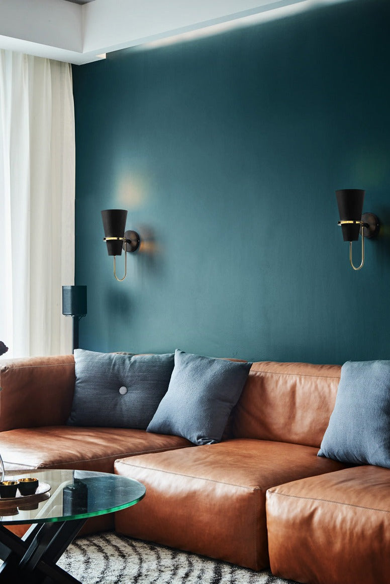 Modern Wall Sconce Blue Metal Gold Trim Design - Product detail 16