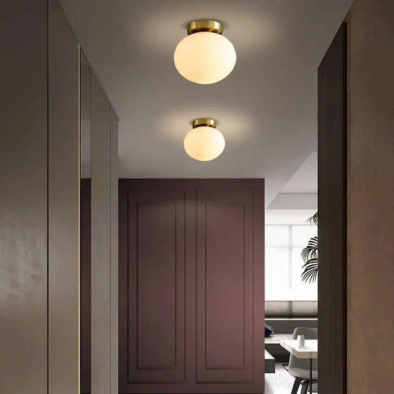 Modern Globe Ceiling Light  White Glass LED Fixture - Product detail 11