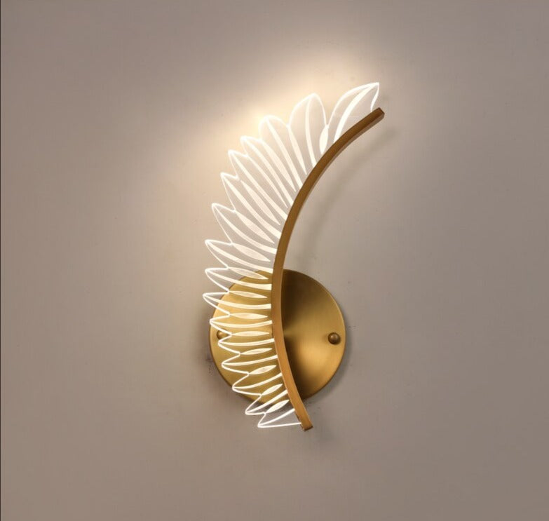 Modern Wing Wall Light Gold LED Feather Design - Product detail 10