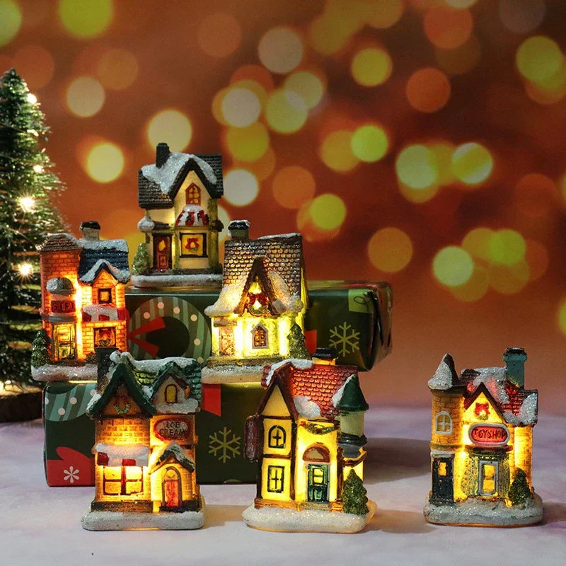 Illuminated Christmas House  LED Winter Village Decoration - Detailed view