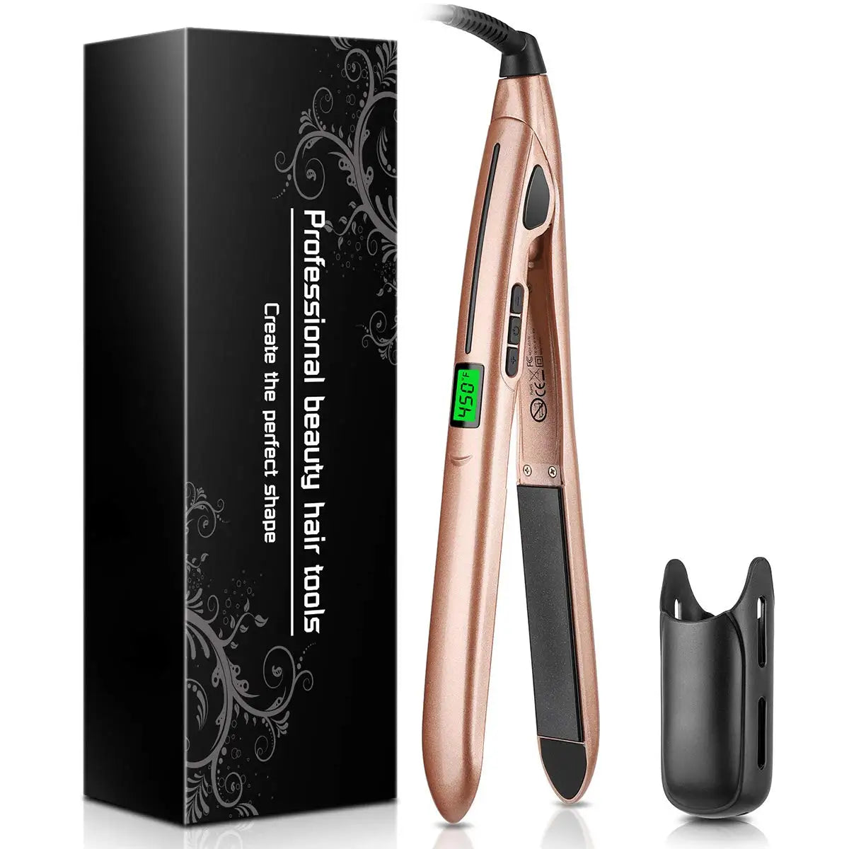 Professional Hair Straightener  LCD Temperature Control  Ceramic Plates - Detailed view