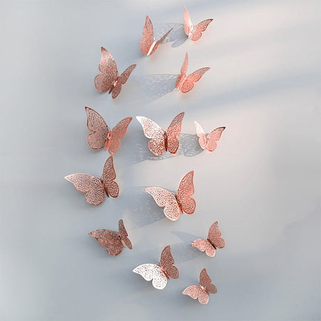 3D Butterfly Wall Decor  Rose Gold Metallic Finish - Product detail 6