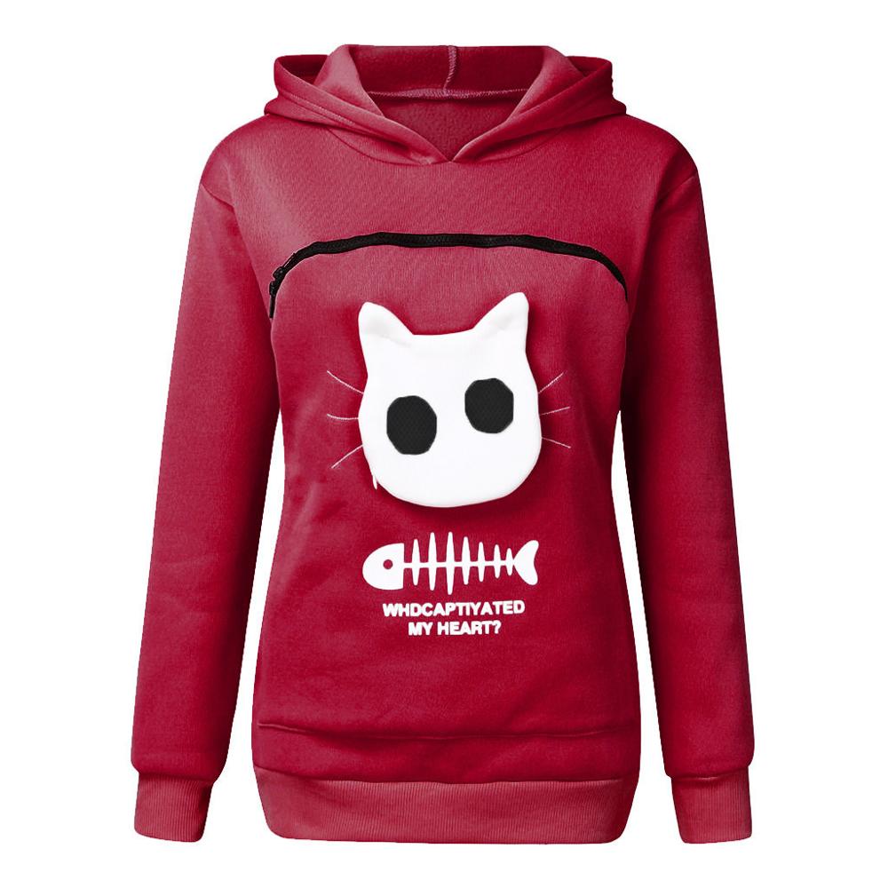 Pet Lover Hoodie  Cat Design Cotton Pouch Sweater - Product detail 11