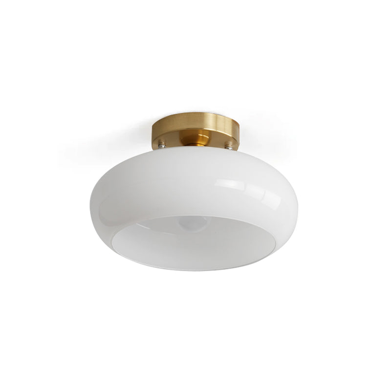 Modern Glass Ceiling Light Amber Dome Shade With Gold Base - Product detail 15