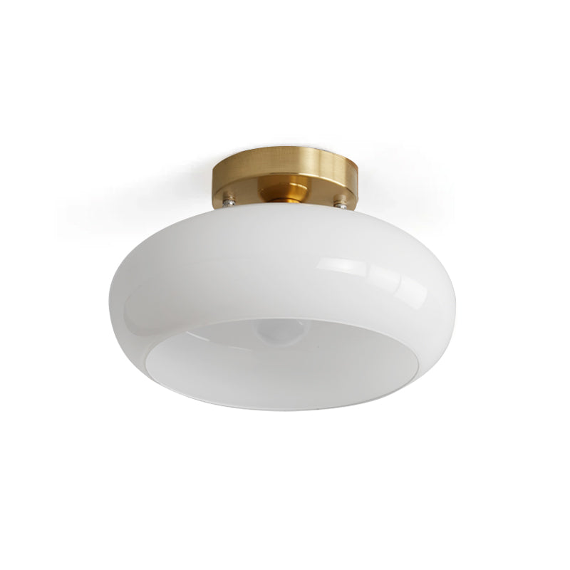 Modern Glass Ceiling Light Amber Dome Shade With Gold Base - Product detail 17