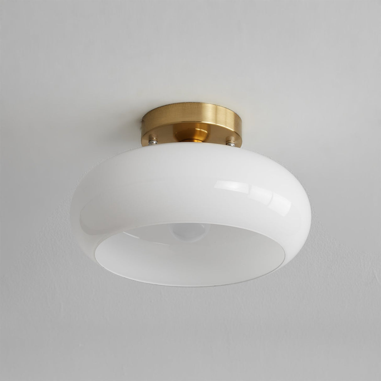 Modern Glass Ceiling Light Amber Dome Shade With Gold Base - Product detail 11