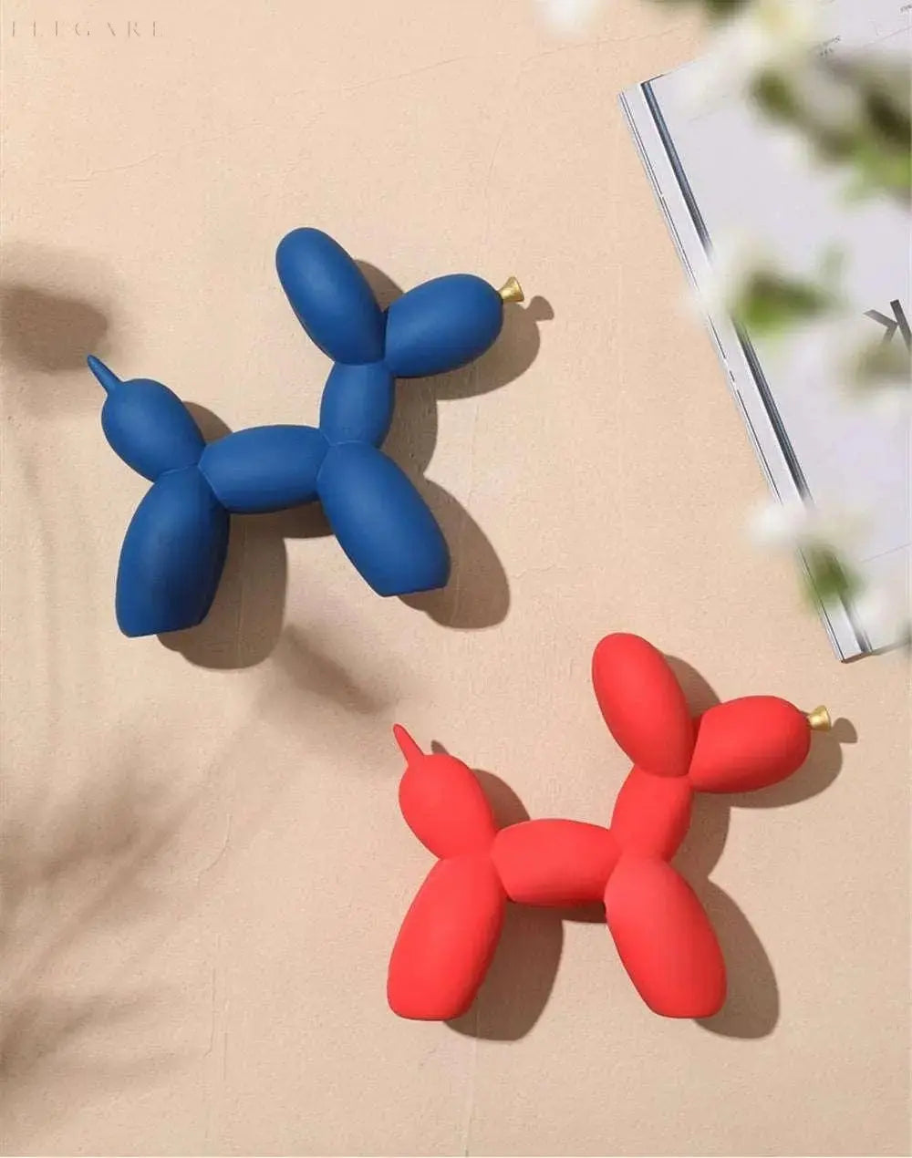 Modern Balloon Dog Sculpture  Matte Black with Gold Accent - Product detail 12