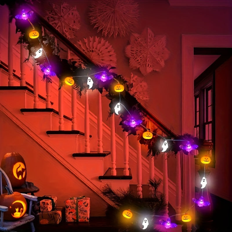 Halloween String Lights  Pumpkin Ghost  Bat LED Garland - Product detail 5