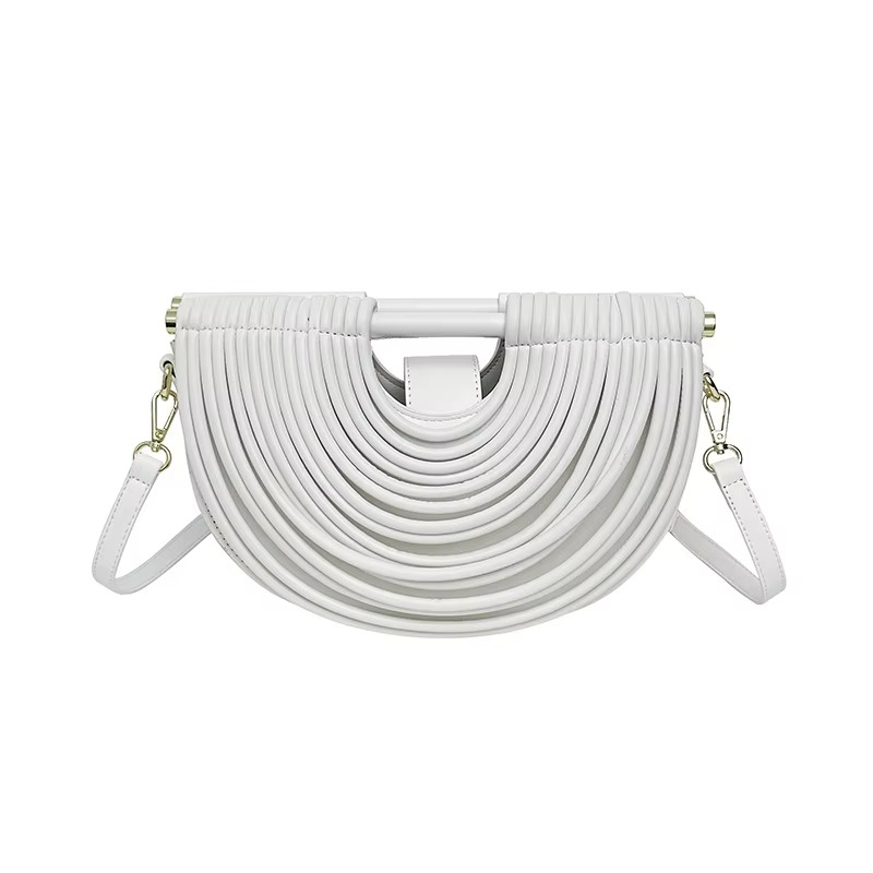 Metallic Evening Bag Curved Rope Design Clutch - Product example