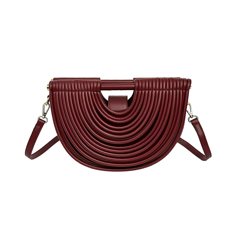 Metallic Evening Bag Curved Rope Design Clutch - Product detail 4